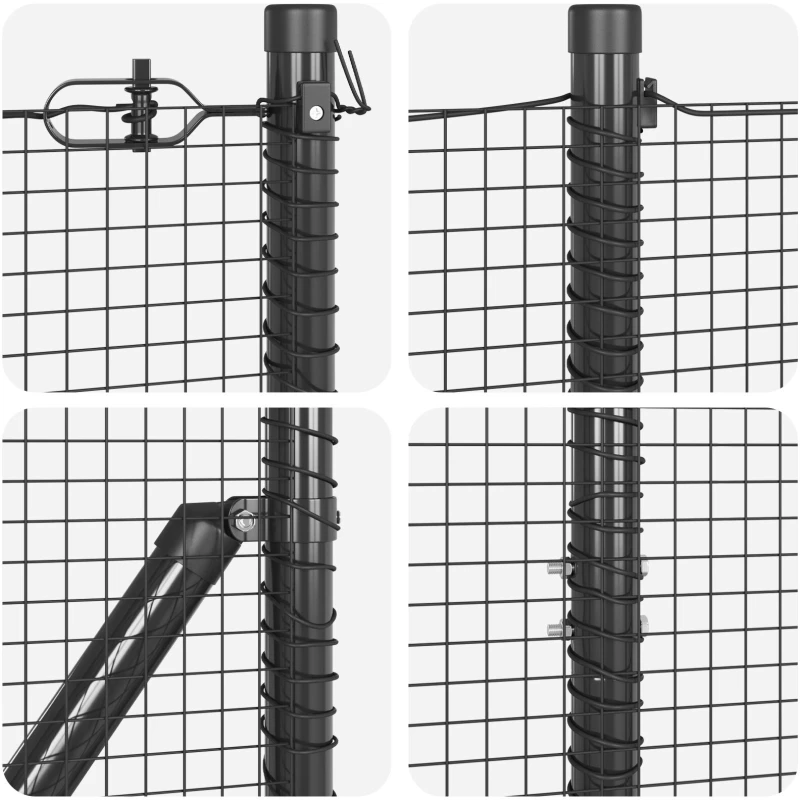 vidaXL Συρματοπλέγμα με 7 Στήλες Γκρί 1.4x10 μμεταλλικού