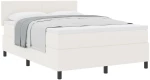 vidaXL Κρεβάτι Box Spring με Στρώμα Κρέμα 160x200 cm Ύφασμα βελούδου