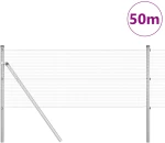 vidaXL Περίφραξη με 13 Στηρίγματα 0.8x50 μ Γαλβανισμένος Χάλυβας