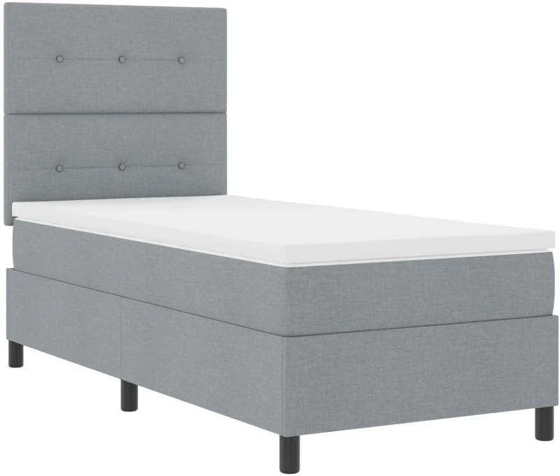 vidaXL Κρεβάτι Box Spring με Στρώμα Ανοιχτό Γκρι 80x200 εκ Υφασμάτινο