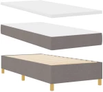 vidaXL Box Spring Κρεβάτι με Στρώμα & Πάγκο Καρύδι 80x200 εκ Ύφασμα
