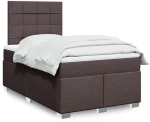 vidaXL Κρεβάτι Boxspring με Στρώμα Σκούρο Καφέ 120x190 εκ Υφασμάτινο