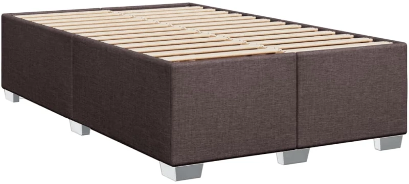 vidaXL Κρεβάτι Boxspring με Στρώμα Σκούρο Καφέ 120x190 εκ Υφασμάτινο