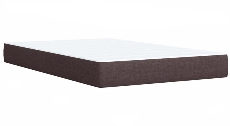 vidaXL Κρεβάτι Boxspring με Στρώμα Σκούρο Καφέ 120x190 εκ Υφασμάτινο