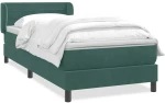 vidaXL Box Spring κρεβάτι με στρώμα σκούρο πράσινο 80x220εκ. Βελούδινο