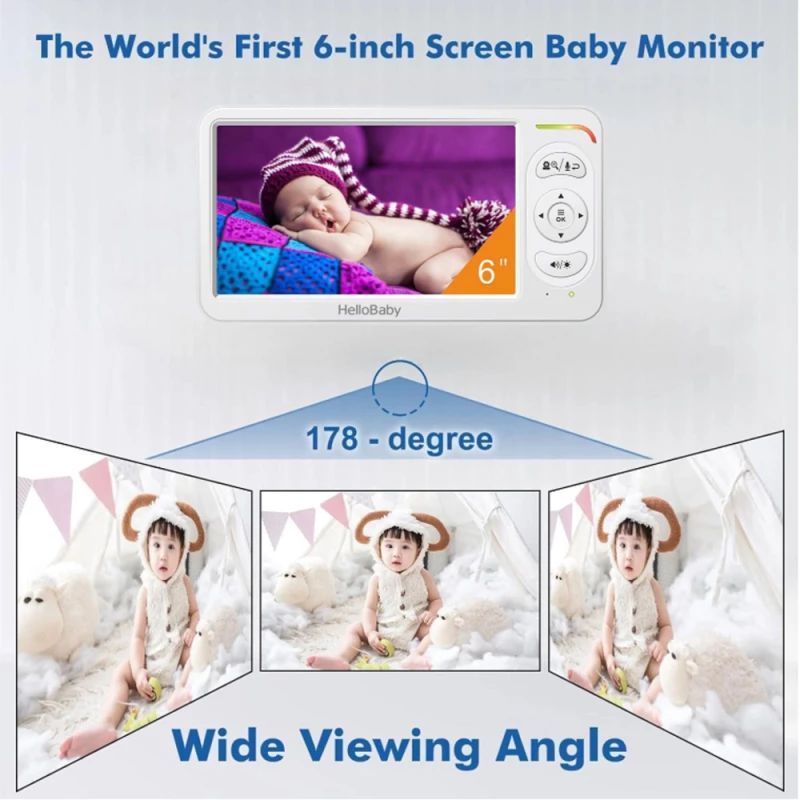 HELLOBABY ενδοεπικοινωνία μωρού HB6364 με κάμερα & οθόνη 6", 720p, PTZ