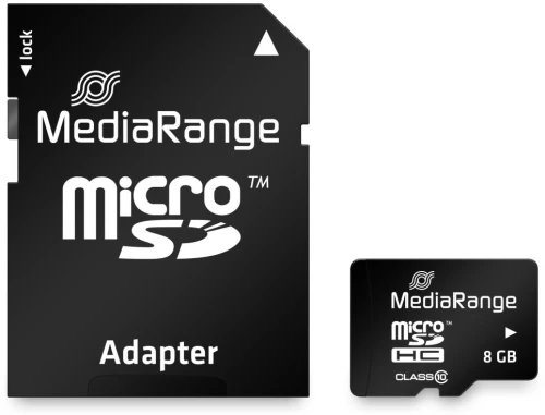 MEMORY MICRO SDHC 8GB C10/W/ADAPTER MR957 MEDIARANGE