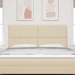 vidaXL Κεφαλάρι Σχεδιασμού Διαμαντιών Κρεμ 180 cm Υφάσματος