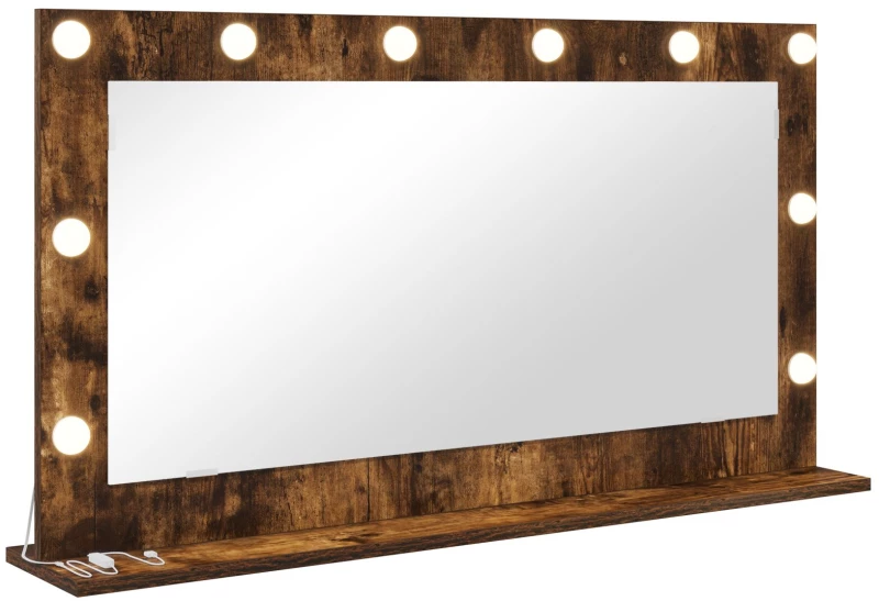 vidaXL Καθρέφτης το vanity Καπνιστή βελανιδιά Ξύλο, Γυαλί
