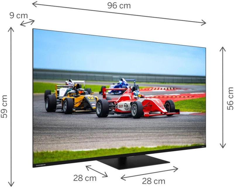 TV Set|THOMSON|43"|4K/Smart|QLED|3840x2160|Wireless LAN|Bluetooth|Google TV|Black|43QG7C14
