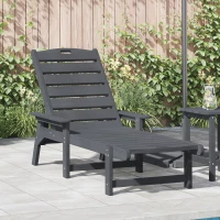 vidaXL Ξαπλώστρα Ανοιχτό γκρι 53x162x98.5 εκ. HDPE