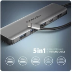 I/O HUB USB-C 5IN1/1M HMC-5H AXAGON