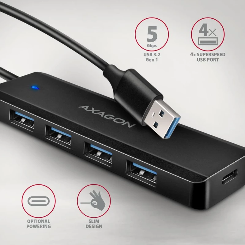 I/O HUB USB TRAVEL/0.19M HUE-C1A AXAGON
