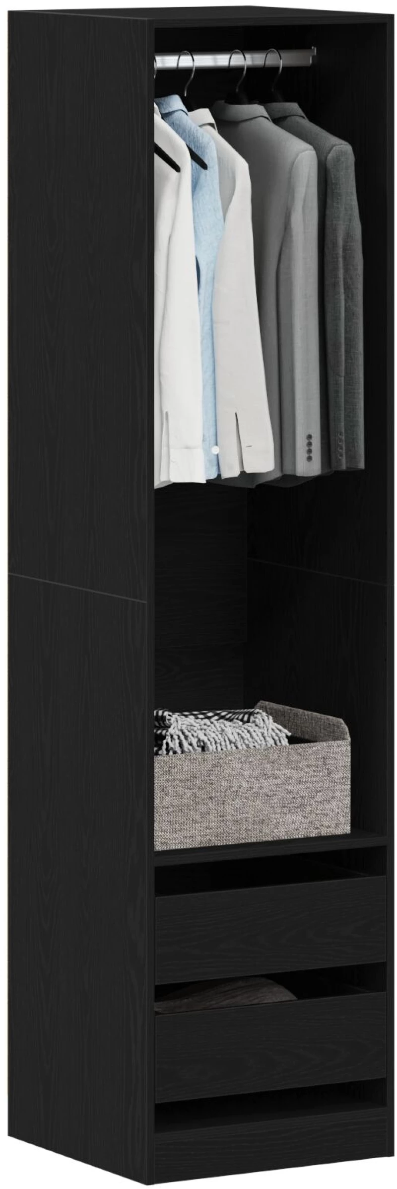 vidaXL Ντουλάπα Μαύρη Δρυς 50x50x200 εκ από Επεξεργασμένο Ξύλο