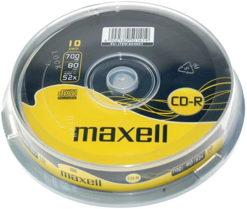 MAXELL CD-R 624027.40.TE, 700ΜΒ, 80min, 52x speed, cake box 10τμχ