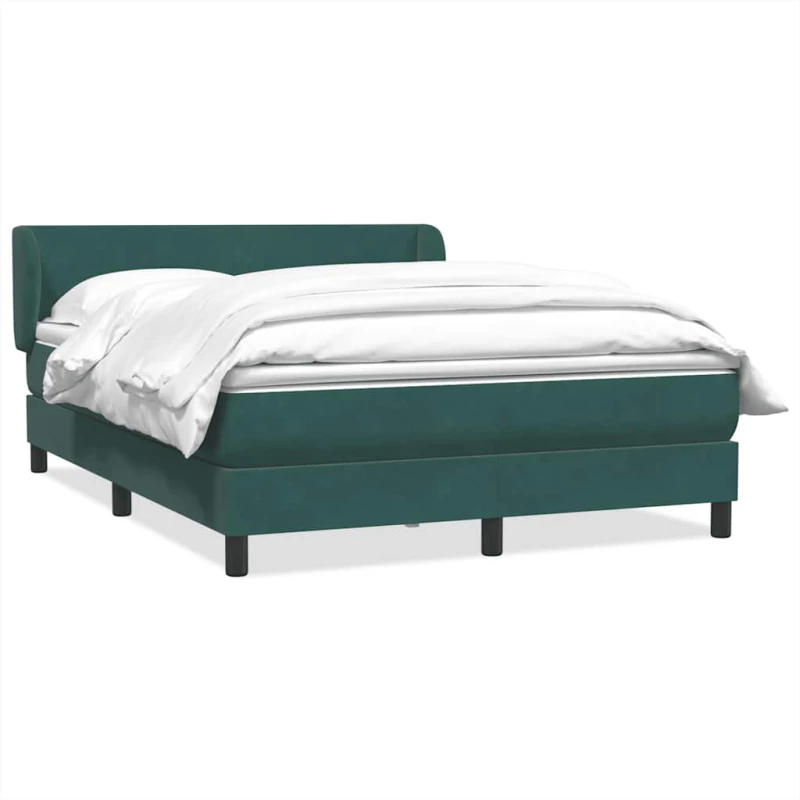 vidaXL Box Spring κρεβάτι με στρώμα σκούρο πράσινο 160x220cm Βελούδινο