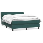 vidaXL Box Spring κρεβάτι με στρώμα σκούρο πράσινο 160x220cm Βελούδινο