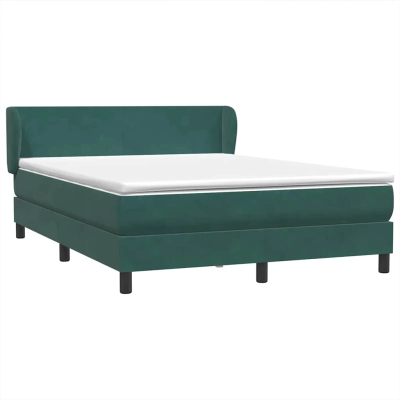 vidaXL Box Spring κρεβάτι με στρώμα σκούρο πράσινο 160x220cm Βελούδινο