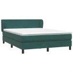 vidaXL Box Spring κρεβάτι με στρώμα σκούρο πράσινο 160x220cm Βελούδινο