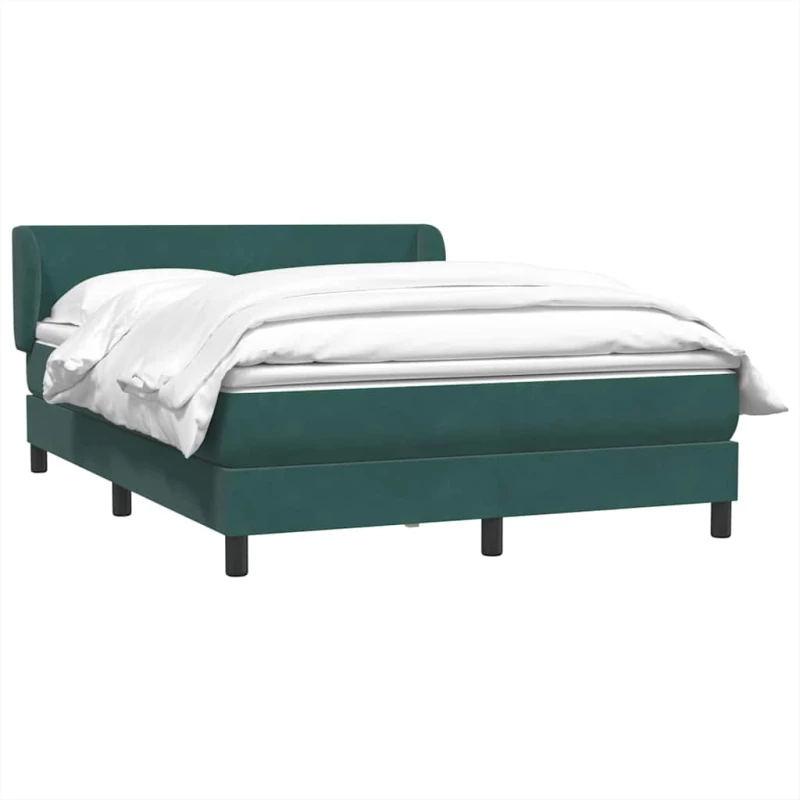 vidaXL Box Spring κρεβάτι με στρώμα σκούρο πράσινο 160x220cm Βελούδινο