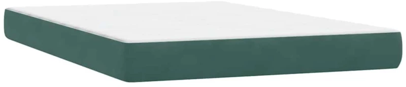 vidaXL Box Spring κρεβάτι με στρώμα σκούρο πράσινο 160x220cm Βελούδινο
