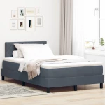 vidaXL Κρεβάτι Box Spring με Στρώμα Σκούρο Γκρι 120x200 εκ Βελούδο