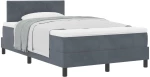 vidaXL Κρεβάτι Box Spring με Στρώμα Σκούρο Γκρι 120x200 εκ Βελούδο
