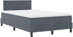 vidaXL Κρεβάτι Box Spring με Στρώμα Σκούρο Γκρι 120x200 εκ Βελούδο
