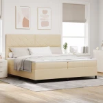 vidaXL Κρεβάτι Σπαστού με Στρώμα Κρεμ 200x200 εκ. Ύφασμα