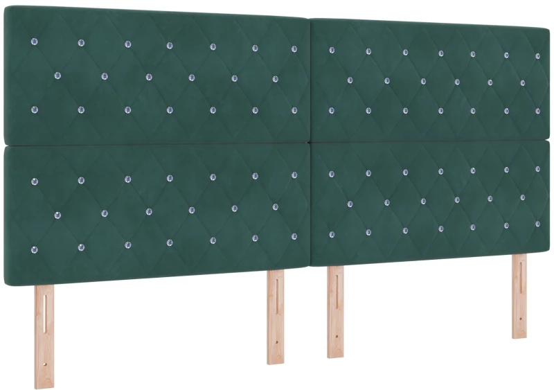 vidaXL Κρεβάτι με Στρώμα Dark Green 200x200 εκ Βελούδο