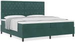 vidaXL Κρεβάτι με Στρώμα Dark Green 200x200 εκ Βελούδο