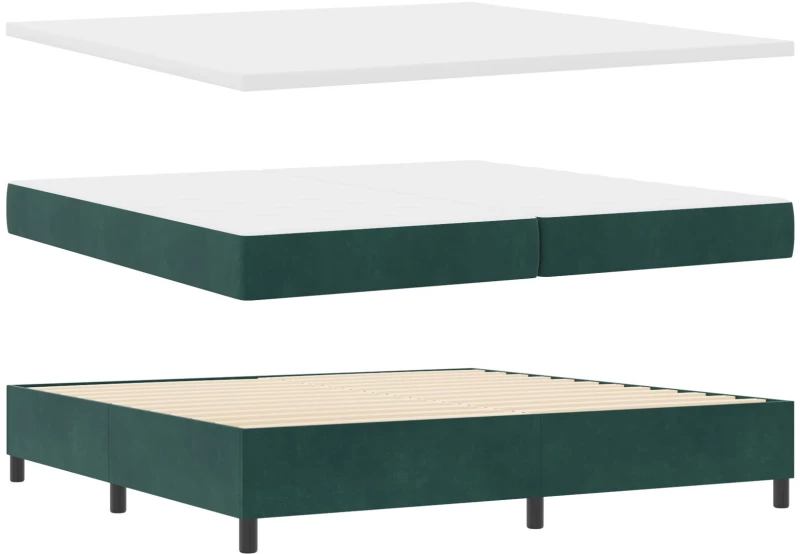 vidaXL Κρεβάτι με Στρώμα Dark Green 200x200 εκ Βελούδο