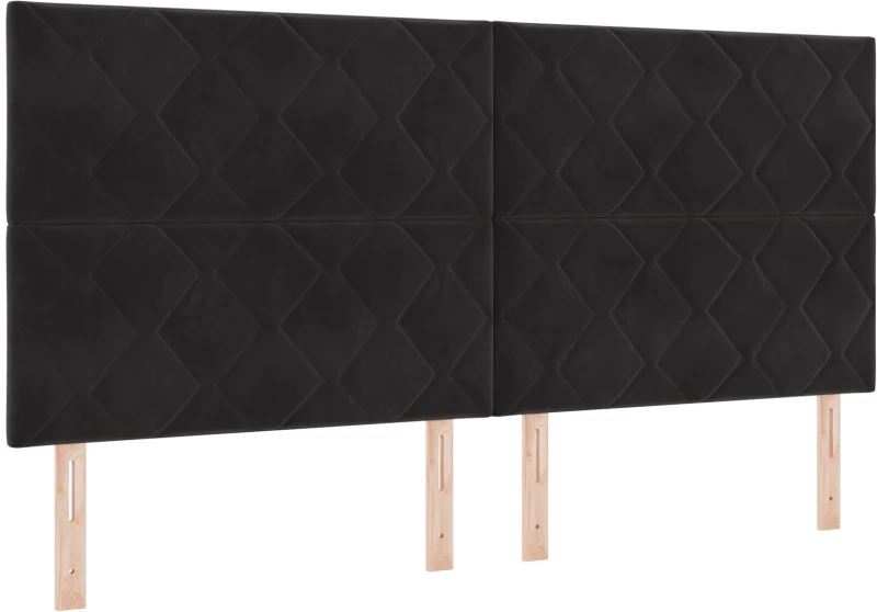vidaXL Κρεβάτι με Βάση και Στρώμα Μαύρο 200x200 εκ. Βελούδο