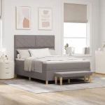 vidaXL Κρεβάτι Box Spring με Στρώμα & Πάγκο Ταυπ 140x190 εκ Ύφασμα