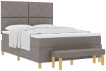 vidaXL Κρεβάτι Box Spring με Στρώμα & Πάγκο Ταυπ 140x190 εκ Ύφασμα