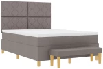 vidaXL Κρεβάτι Box Spring με Στρώμα & Πάγκο Ταυπ 140x190 εκ Ύφασμα