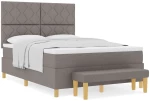 vidaXL Κρεβάτι Box Spring με Στρώμα & Πάγκο Ταυπ 140x190 εκ Ύφασμα