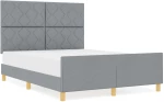 vidaXL Κρεβάτι Γκρι Ανοιχτό 140x200 εκ. Υφάσματος