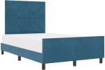 vidaXL Κρεβάτι Δίχτυ Σκούρο Μπλε 120x200 cm Βελούδο