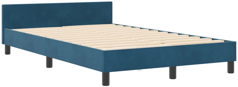 vidaXL Κρεβάτι Δίχτυ Σκούρο Μπλε 120x200 cm Βελούδο