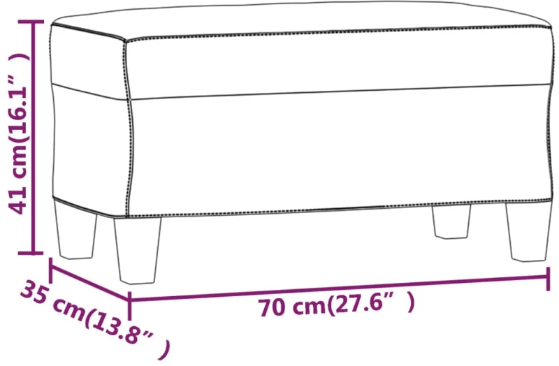vidaXL Πάγκος Μαύρος 70 x 35 x 41 εκ. Υφασμάτινος