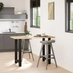 vidaXL Πόδια Τραπεζιού Μπαρ 2 τεμ. Μαύρα 60x(90-91) εκ. Ατσάλι