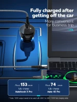 LDNIO φορτιστής αυτοκινήτου C101 με καλώδιο, USB/USB-C, 100W PD, μαύρος