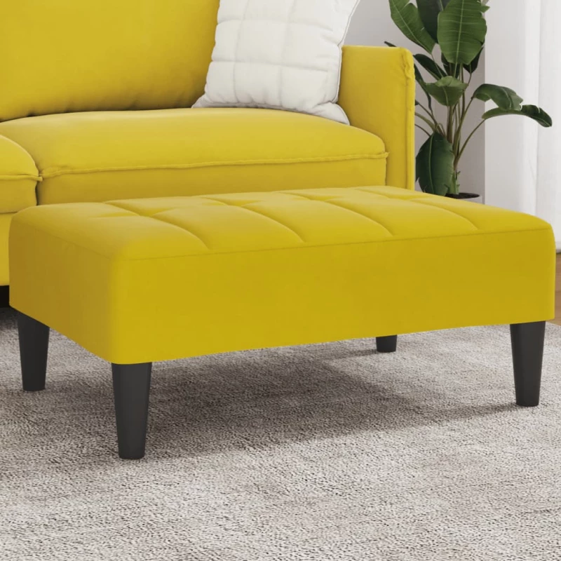 vidaXL Σκαμπό/Υποπόδιο Κίτρινο 77x55x31 εκ. Βελούδινο