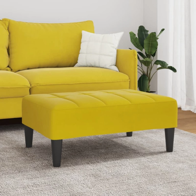 vidaXL Σκαμπό/Υποπόδιο Κίτρινο 77x55x31 εκ. Βελούδινο