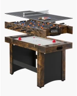 VEVOR 137.1cm Air Hockey Table 3-in-1 Air Powered Combo Table Foosball Ping Pong