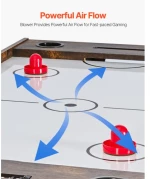 VEVOR 137.1cm Air Hockey Table 3-in-1 Air Powered Combo Table Foosball Ping Pong