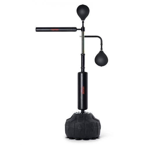 VEVOR Boxing Speed Trainer, Punching Bag with Stand, Reflex Boxing Bag for Teens & Adults, Height Adjustable Free Standing Strike Bag Set with Gloves, Workout Speed Bag for Home Gym Training, Black