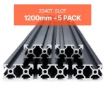 VEVOR 5PCS 47.2 in (1200 mm) T Slot 2040 Aluminum Extrusion Anodized Linear Rail