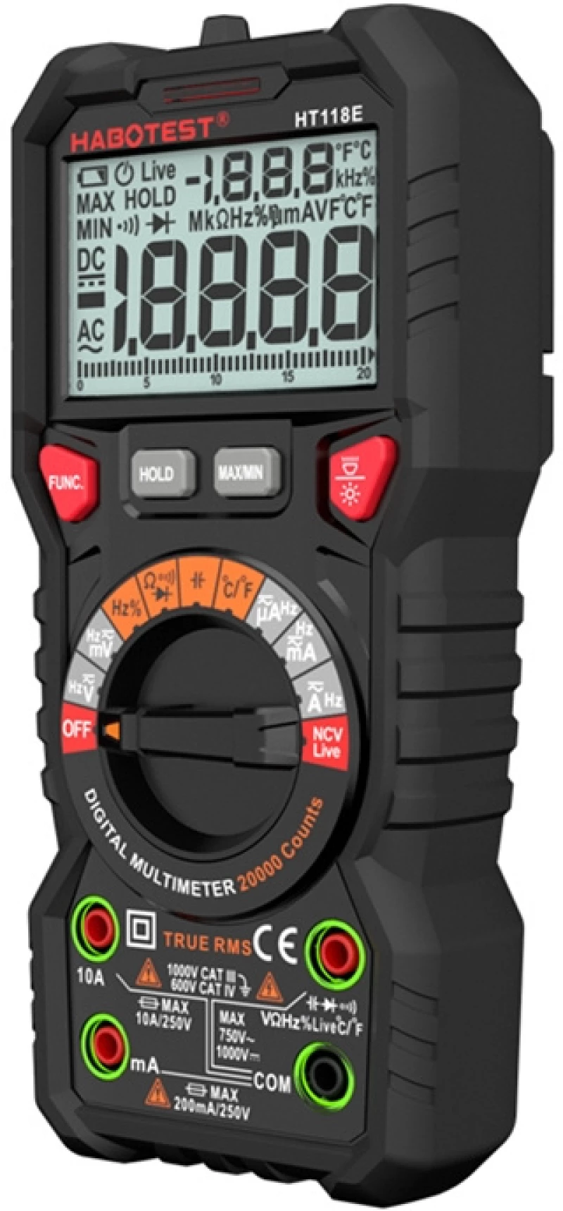Habotest HT118E Ψηφιακό πολύμετρο γενικής χρήσης True RMS NCV